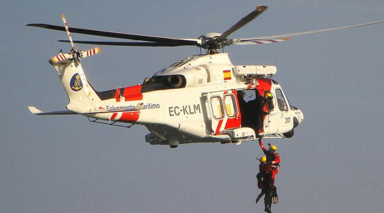 L'helicòpter de Salvament Marítim que va participar del rescat
