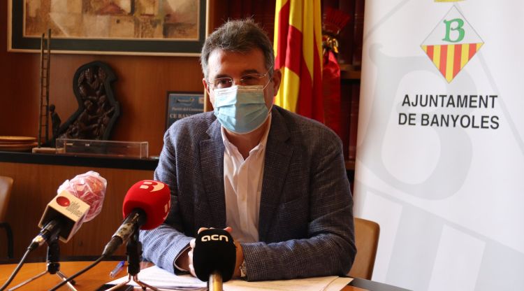 L'alcalde de Banyoles, Miquel Noguer, aquest matí. ACN