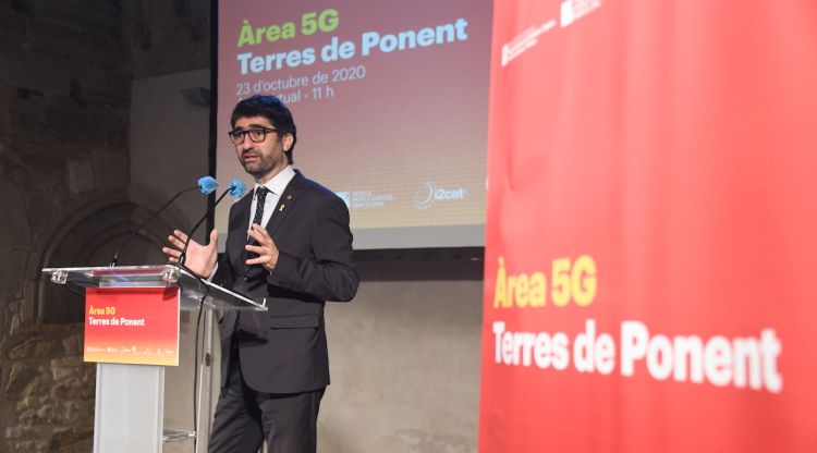 El conseller Jordi Puigneró, durant la presentació de l'Àrea 5G de les Terres de Ponent, a la Seu Vella de Lleida el mes passat