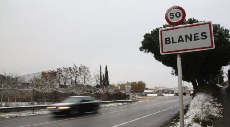 L'entrada de Blanes nevada durant la Siberiana del 2012