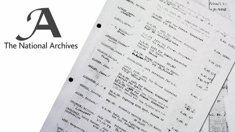 Documents desclassificats avui als arxius britànics sobre els brigadistes britànics i irlandesos © ACN