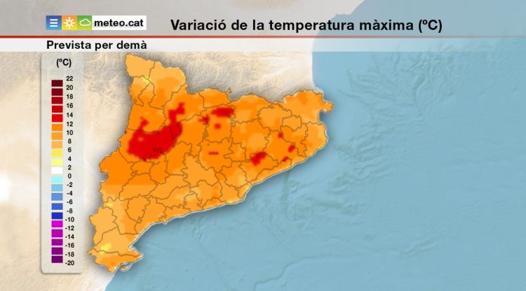 Predicció de la temperatura màxima prevista per demà. SMC