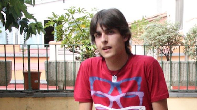 L'estudiant Jordi Vila, aquest divendres a l'hotel Travé de Figueres © ACN