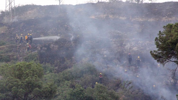 Efectius terrestres seguien remullant la zona aquest matí © M. Estarriola