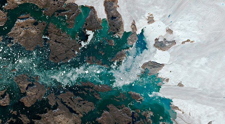 Una imatge per satèl·lit de Groenlandia