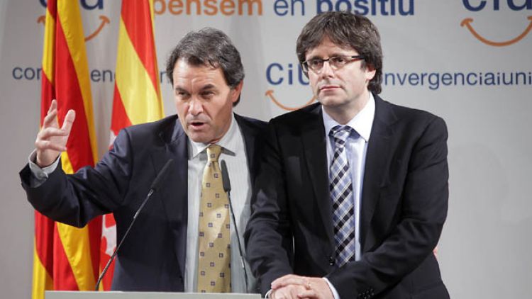 Artur Mas i Carles Puigdemont en un acte de campanya el passat mes de maig © CiU