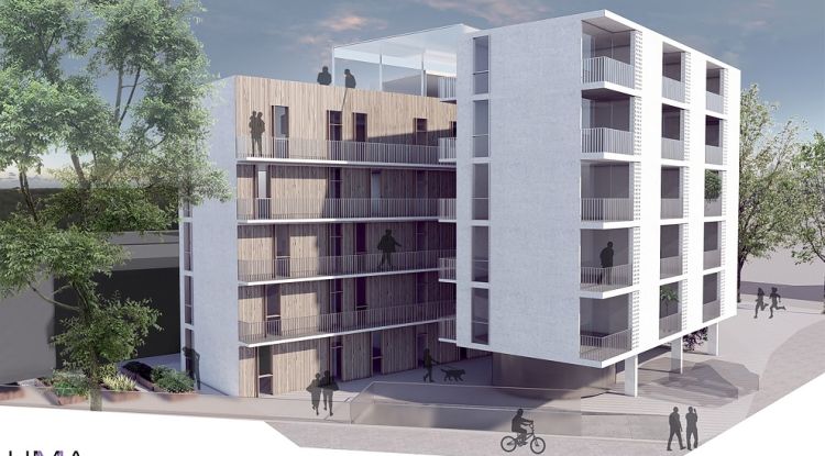 Imatge virtual del bloc de 34 pisos protegits que es construirà en règim cooperatiu a Palamós
