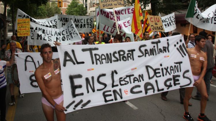 Un moment de la manifestació d'aquest dijous a Girona
