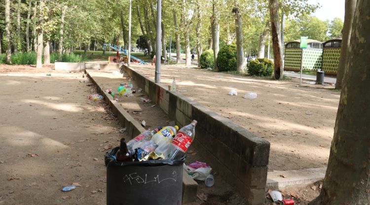 Una de les zones del botellot a la Devesa de Girona, aquest matí. ACN