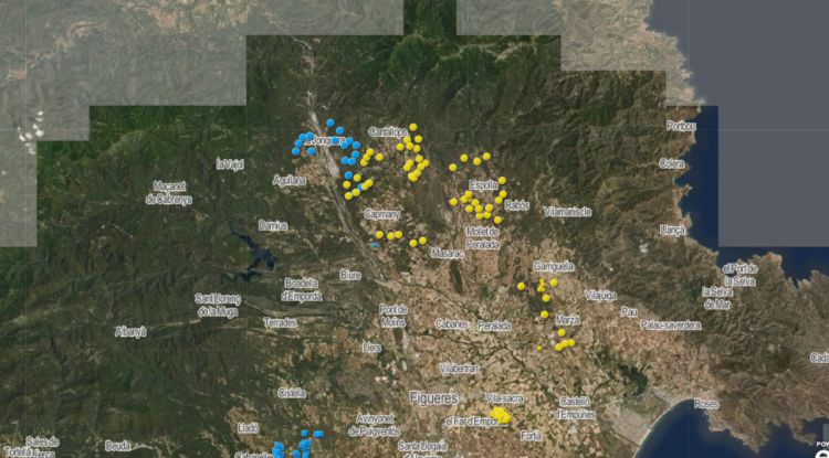 Els parcs eòlics projectats a la comarca vistos al visor de la ponència de renovables