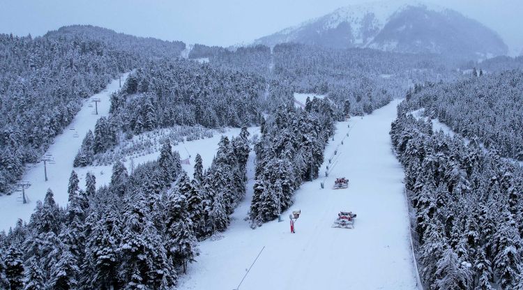 Aspecte que presenta la Masella després d'aquest temporal de neu