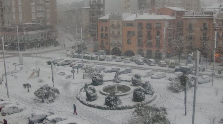 Aspecte que presentava la Plaça Catalunya de Girona aquesta tarda © Ariadna Àlvarez