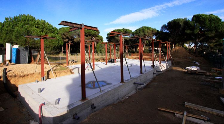 Les obres d'edificació a la zona de Bellafosca, a Palamós