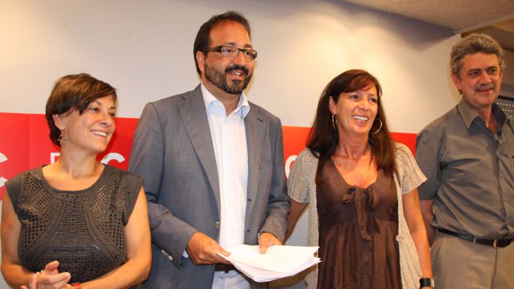 Montse Palma i Àlex Sàez, acompanyats de Rafel Bruguera i Pepa Celaya © ACN
