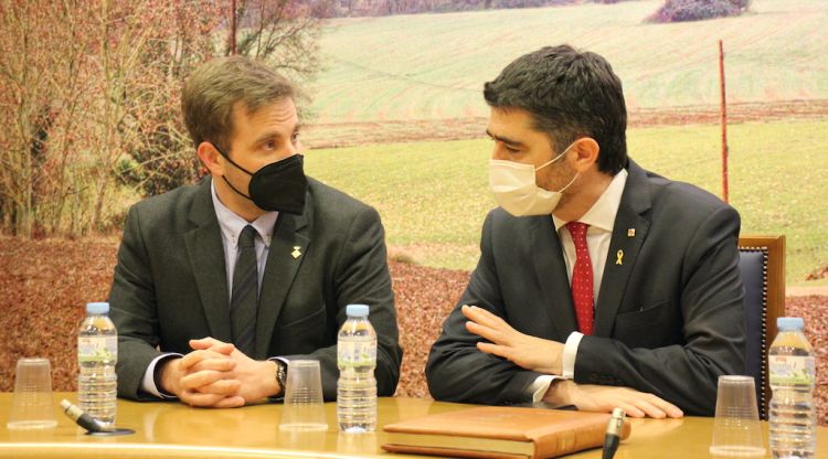 Jordi Camps i Jordi Puigneró, durant la reunió