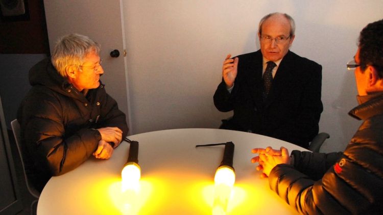 El president de la Generalitat, José Montilla, a la seu de la de Policia Local de Santa Cristina d'Aro © AG