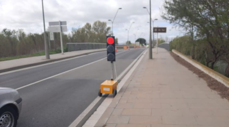 El semàfor causant de les cues d'aquest matí. El Gerió Digital