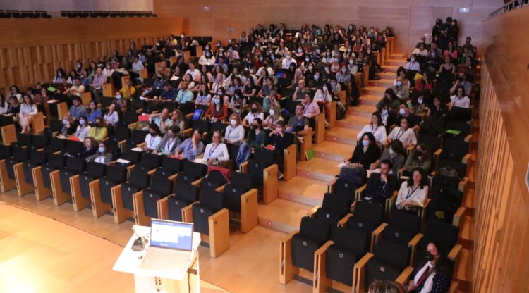 La sala de Cambra de l'Auditori de Girona durant una conferència aquesta tarda. ACN