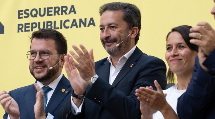 Pere Aragonès i Àngel Cansosa, ahir a Blanes