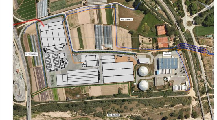 Plànol de l'ampliació de l'actual planta dessalinitzadora de Blanes