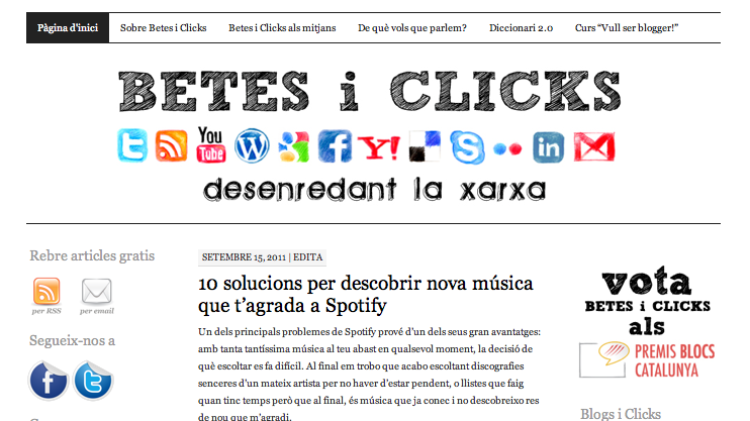 Captura de pantalla del bloc "Betes i Clicks" © AG