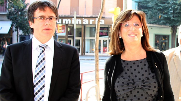 Irene Rigau amb l'alcalde de Girona, Carles Puigdemont © ACN