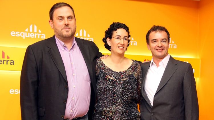 D'esquerra a dreta: Oriol Junqueras, Marta Rovira i Alfred Bosch © ACN