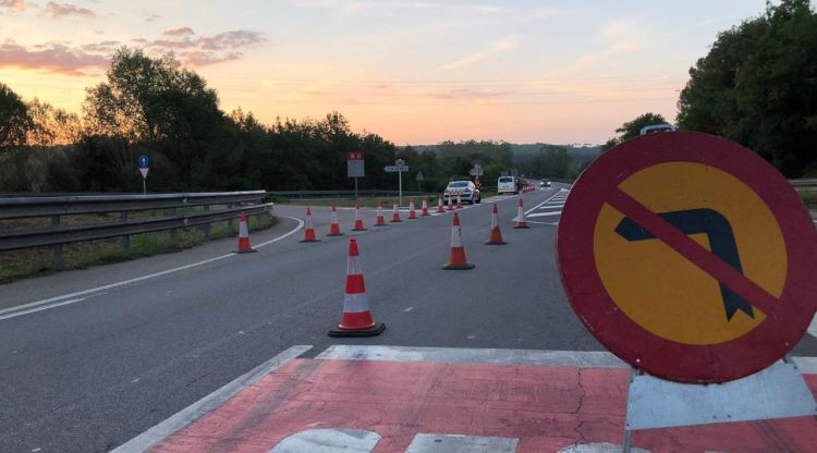 L'N-II, tallada aquest matí a les 6h per la batuda. Protecció Civil