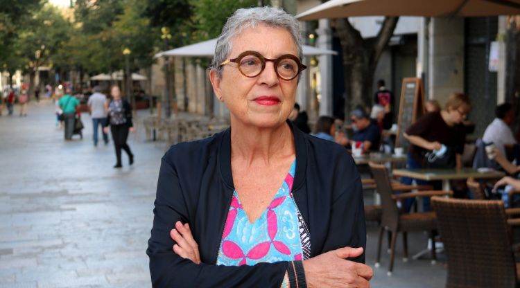 Assumpció Puig, aquest matí a la Rambla de Girona. ACN