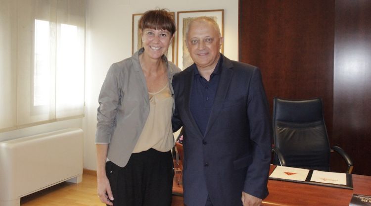 Marta Madrenas amb Josep Lagares, aquest matí