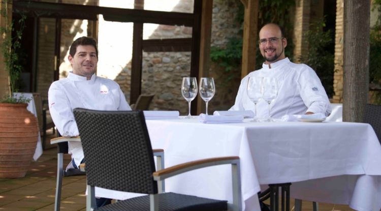 Edgar Quesada i Àngel Moya a la terrassa del A4Mans