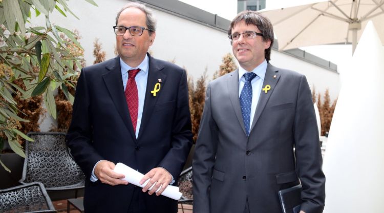 Quim Torra i Carles Puigdemont a Berlín el 2018