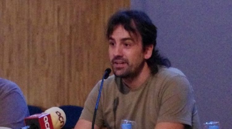 Isaki Lacuesta (centre) acompanyat per Àngel Quintana i Joan Ferrer © ACN
