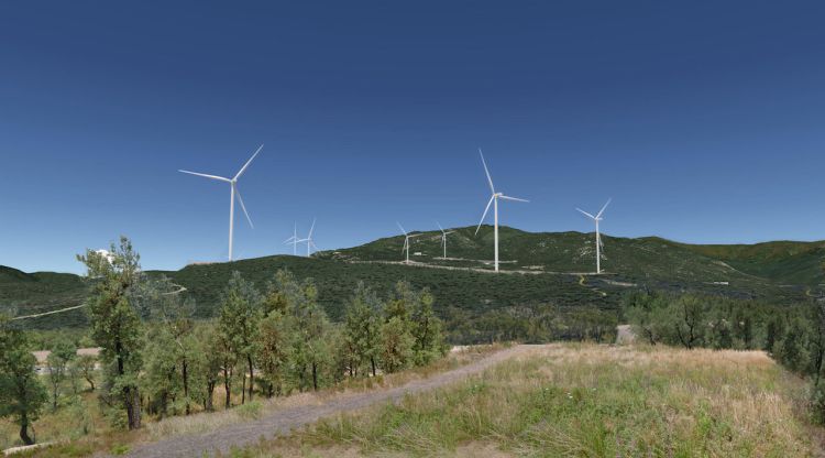 Imatge virtual del parc eòlic Galatea a l'Alt Empordà. ACN