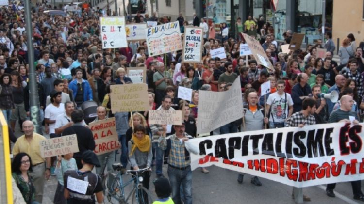 Un moment de la manifestació d'ahir © ACN