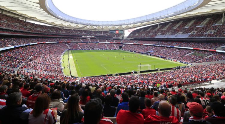 Interior del camp de l'Atlético de Madrid