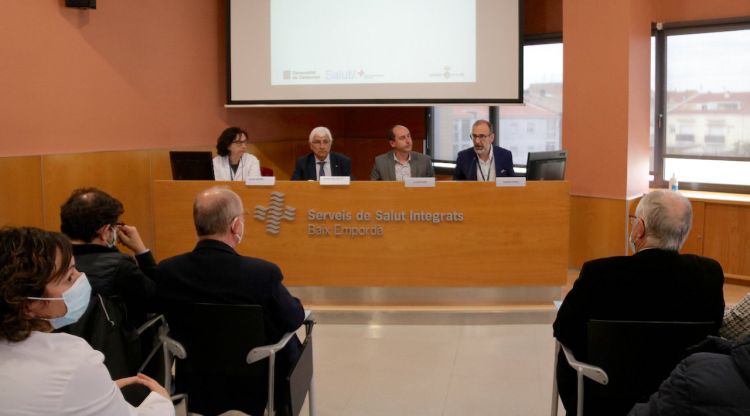 Roda de premsa de presentació del conveni per a la construcció del nou hospital de Palamós. ACN