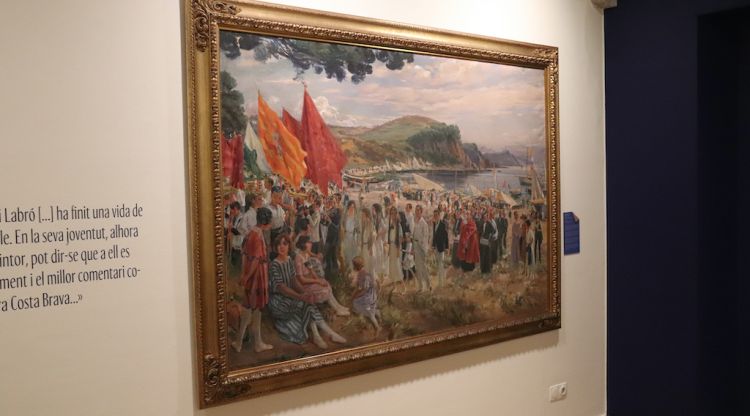 Una pintura de Joan Llaverias mostra una processó de Santa Cristina d’Aro el 1921. ACN