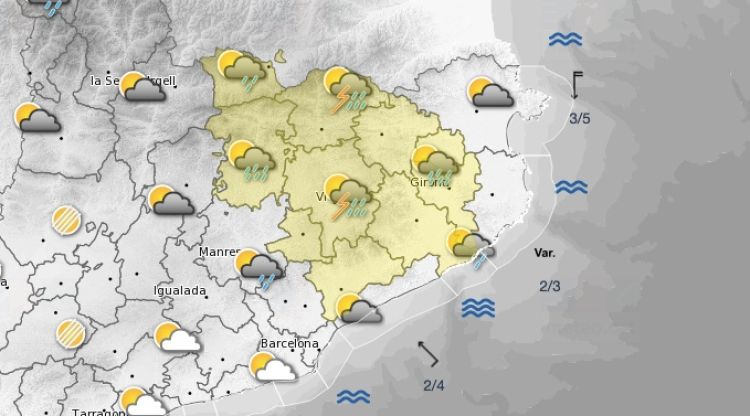 Previsió per aquest diumenge a la tarda. SMC