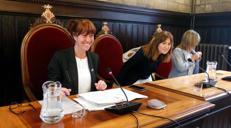 L'alcaldessa de Girona, Marta Madrenas, abans del ple ordinari d'aquest maig; el darrer abans de les municipals. ACN
