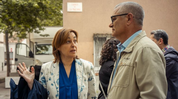 Sílvia Paneque amb Josep Palouzié, aquest matí a Sant Gregori