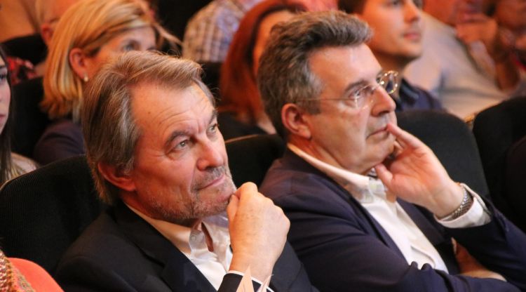 L'expresident Artur Mas i l'alcaldable per Junts a Banyoles, Miquel Noguer. ACN