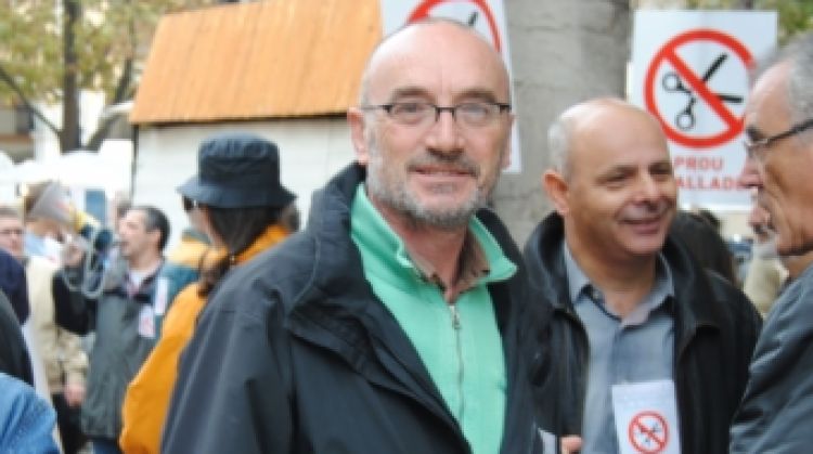 Marc Vidal ha participat de la manifestació d'avui contra les retallades a Girona © ACN