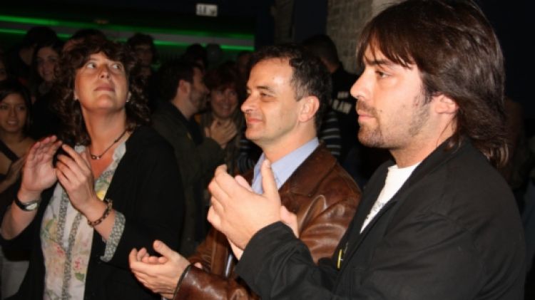 Teresa Jordà, Alfred Bosch i Isaac Peraire en l'acte central de les JERC, que s'ha fet a la sala 'Platea' de Girona © ACN