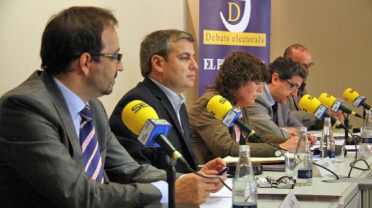 Sáez (PSC), Xuclà (ERC),  Jordà (ERC-RCAT-Catalunya Sí), Millo (PP) i Vidal (ICV-EUiA) © ACN