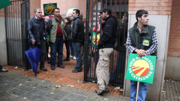 La concentració d'UP davant la subdelegació del govern espanyol a Girona © ACN
