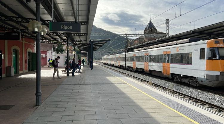 Estació de tren de Ripoll, aquest matí. ACN