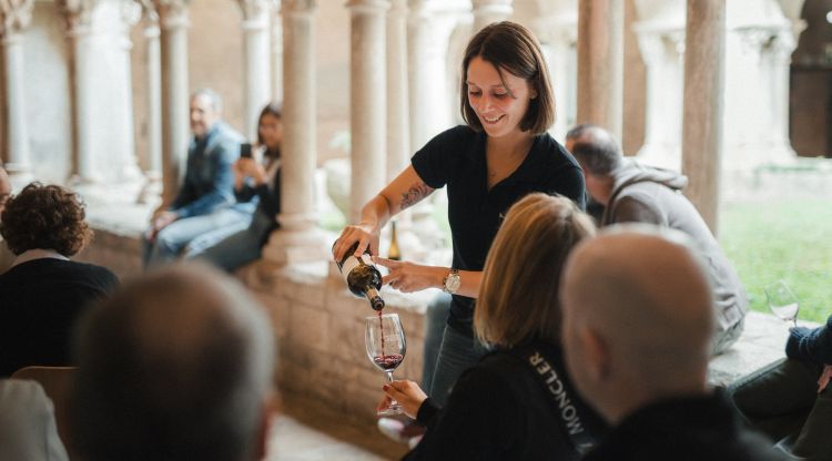 Un instant de l'activitat programada al MAC de Girona amb el celler Olivardots