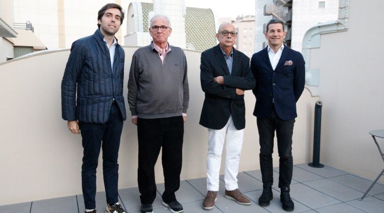 D'esquerra a dreta: el director de Netmentora, Alejandro Porras, el fundador, André Mulliez, Narcís Xifra i el president de l'entitat Cristian Rivero