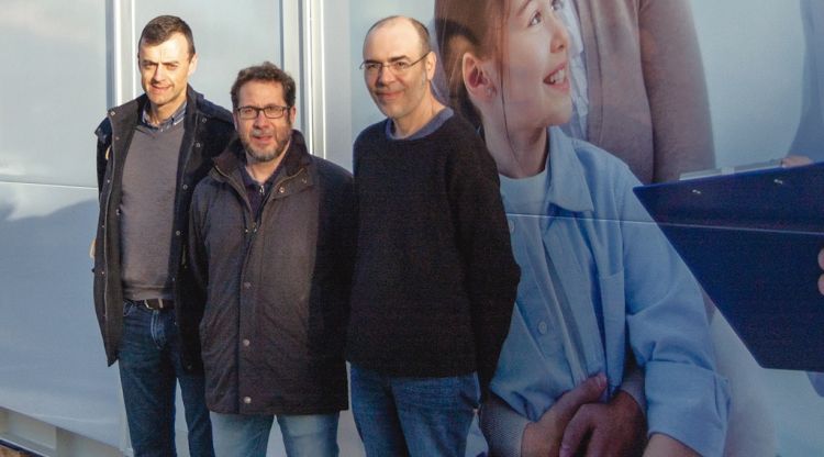 Els tres investigadors principals del projecte Girona Health Livinglab, Josep Puig, Rafel Ramos i Josep Garre